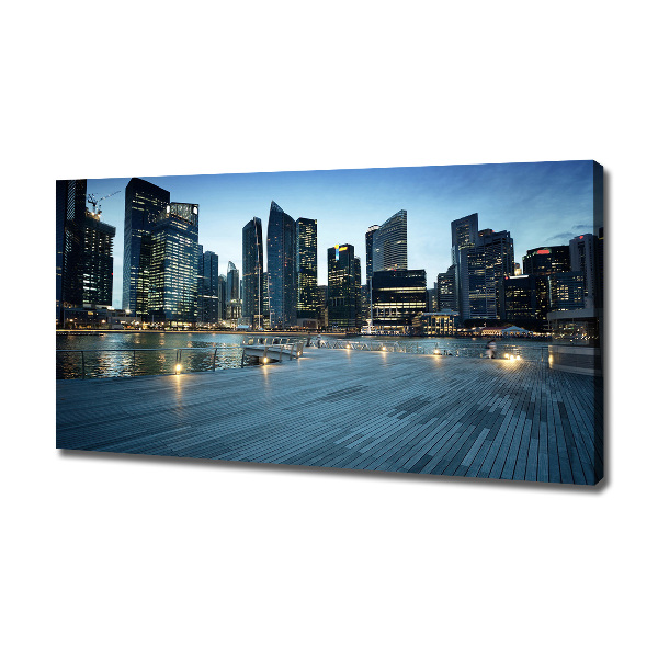 Quadro stampa su tela Singapore di notte
