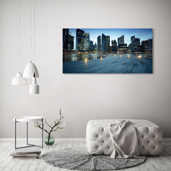 Quadro stampa su tela Singapore di notte