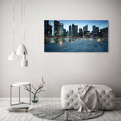 Quadro stampa su tela Singapore di notte