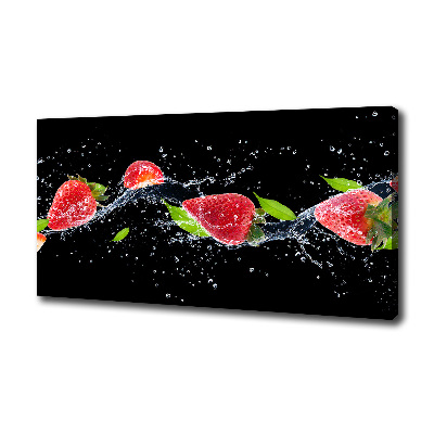 Quadro su tela Fragole e acqua