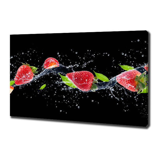 Quadro su tela Fragole e acqua