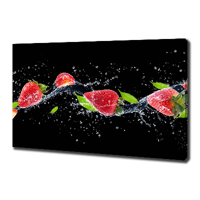 Quadro su tela Fragole e acqua