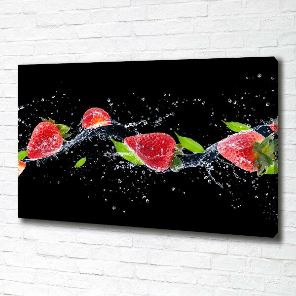 Quadro su tela Fragole e acqua