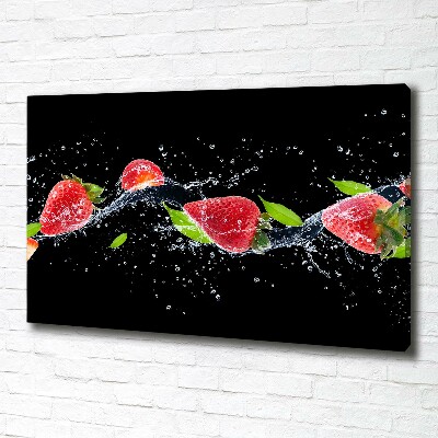 Quadro su tela Fragole e acqua