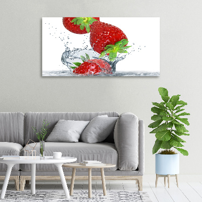 Quadro stampa su tela Fragole e acqua