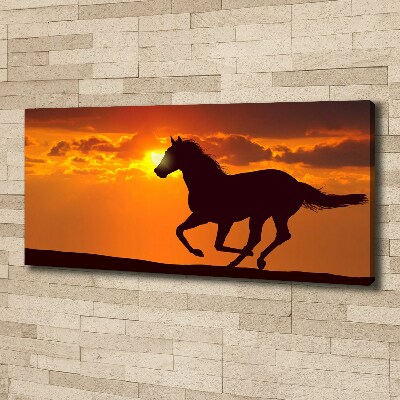 Quadro su tela Tramonto a cavallo