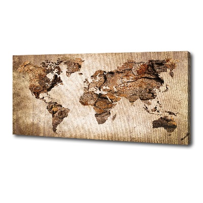 Foto quadro su tela Mappa del mondo di Wood