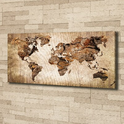 Foto quadro su tela Mappa del mondo di Wood