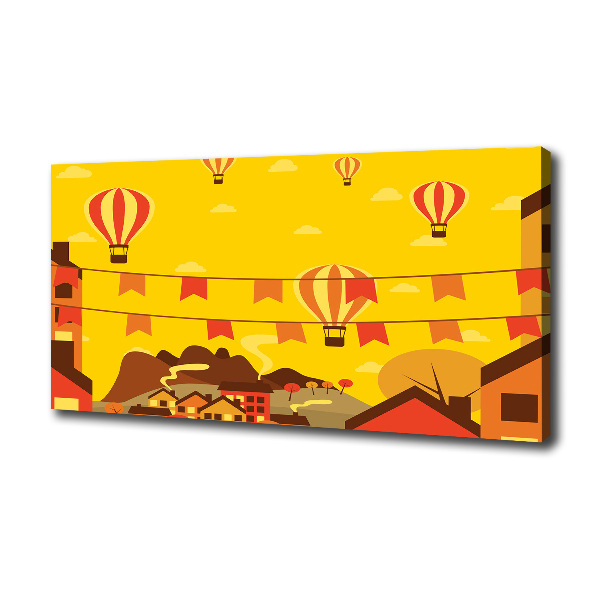Foto quadro su tela Palloncini sopra la città