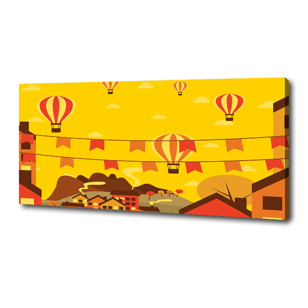 Foto quadro su tela Palloncini sopra la città