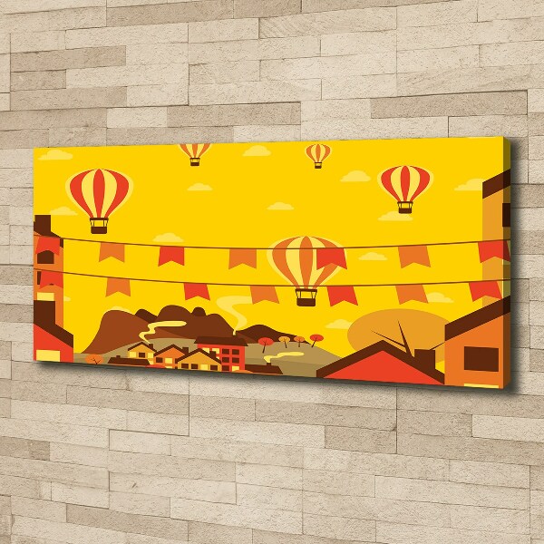 Foto quadro su tela Palloncini sopra la città