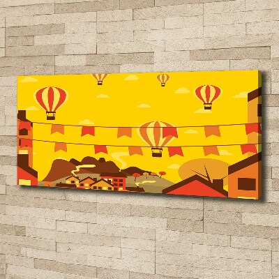 Foto quadro su tela Palloncini sopra la città
