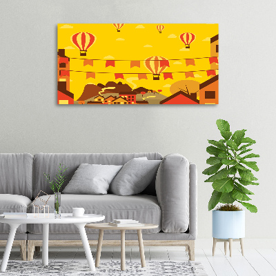 Foto quadro su tela Palloncini sopra la città