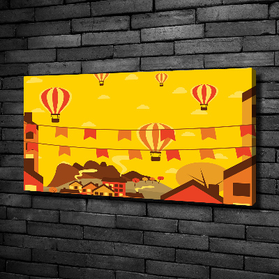 Foto quadro su tela Palloncini sopra la città