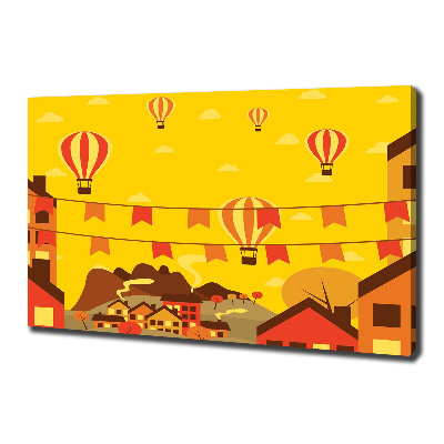 Foto quadro su tela Palloncini sopra la città