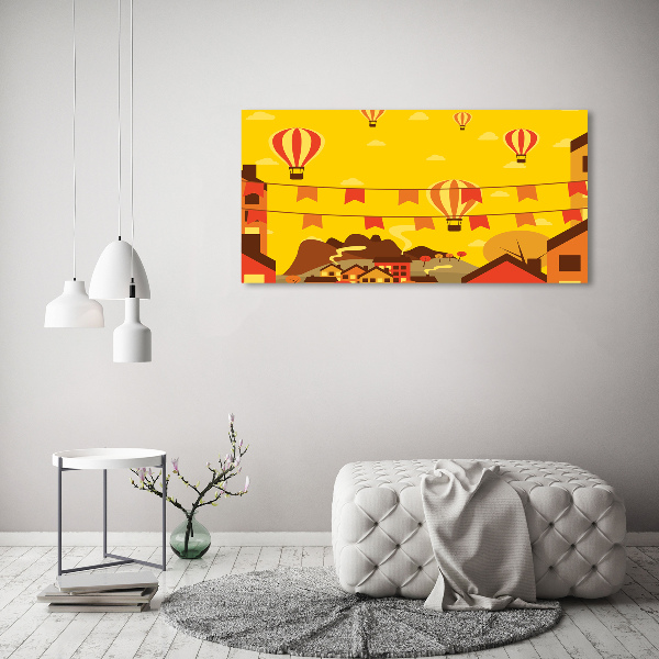 Foto quadro su tela Palloncini sopra la città
