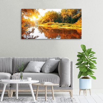 Quadro stampa su tela Fiume in autunno