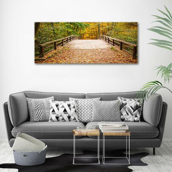 Quadro su tela Ponte nella foresta autunnale