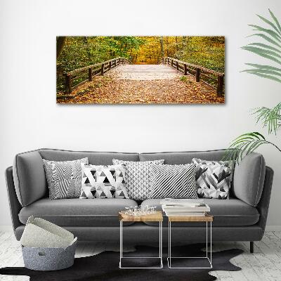 Quadro su tela Ponte nella foresta autunnale
