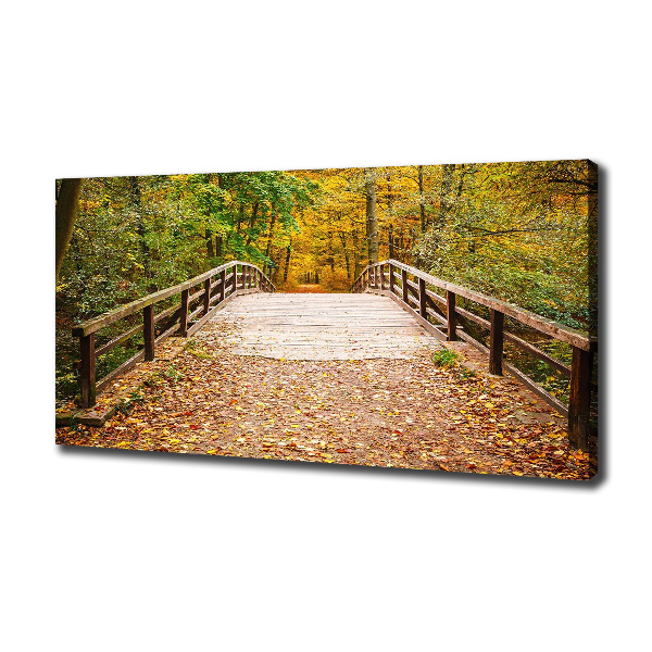 Quadro su tela Ponte nella foresta autunnale