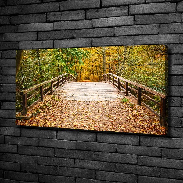 Quadro su tela Ponte nella foresta autunnale