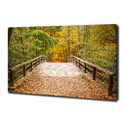 Quadro su tela Ponte nella foresta autunnale
