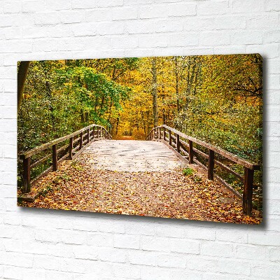 Quadro su tela Ponte nella foresta autunnale