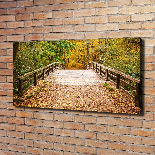 Quadro su tela Ponte nella foresta autunnale