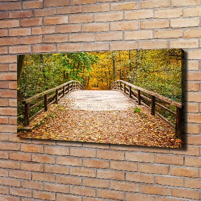 Quadro su tela Ponte nella foresta autunnale