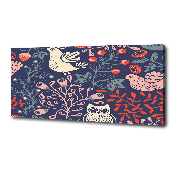 Quadro stampa su tela Piante di gufo gallina