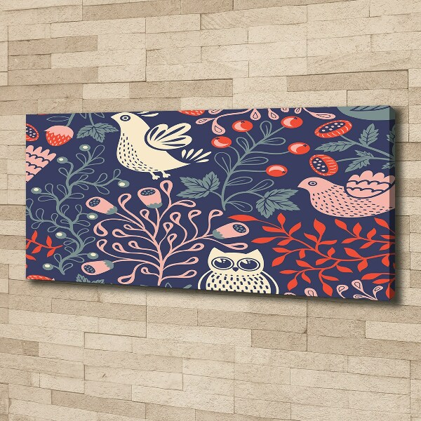 Quadro stampa su tela Piante di gufo gallina