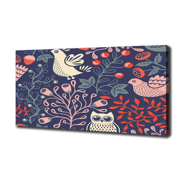 Quadro stampa su tela Piante di gufo gallina