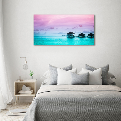 Foto quadro su tela Bungalow sull'acqua