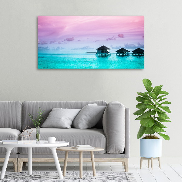 Foto quadro su tela Bungalow sull'acqua