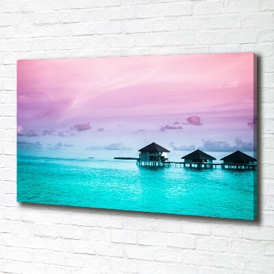 Foto quadro su tela Bungalow sull'acqua