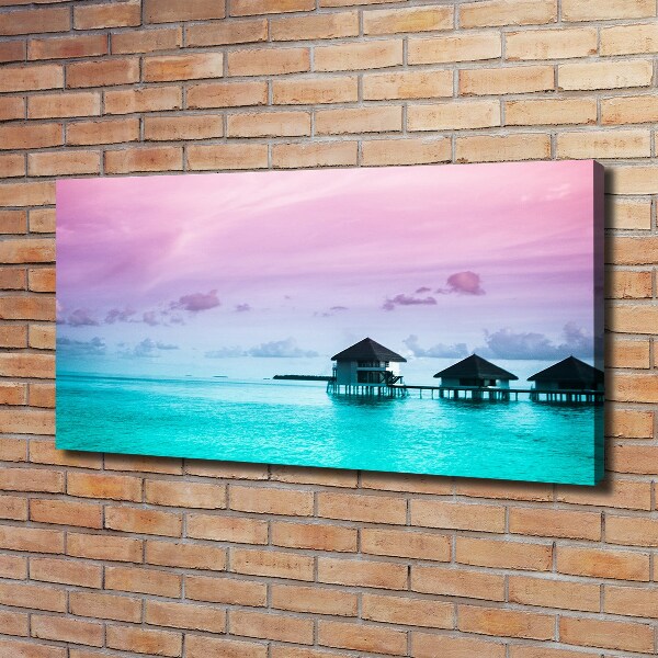 Foto quadro su tela Bungalow sull'acqua