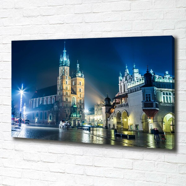 Foto quadro su tela Cracovia di notte