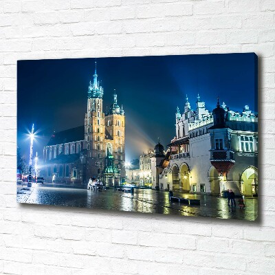Foto quadro su tela Cracovia di notte