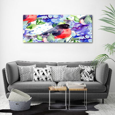Quadro su tela Uccelli e fiori