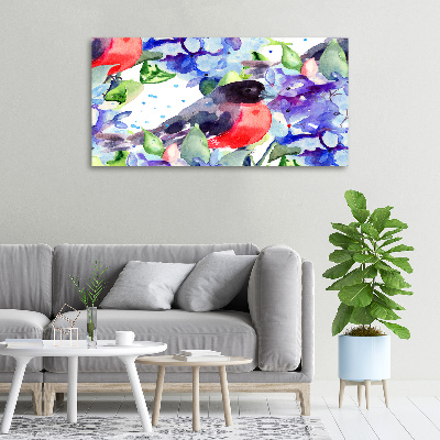 Quadro su tela Uccelli e fiori