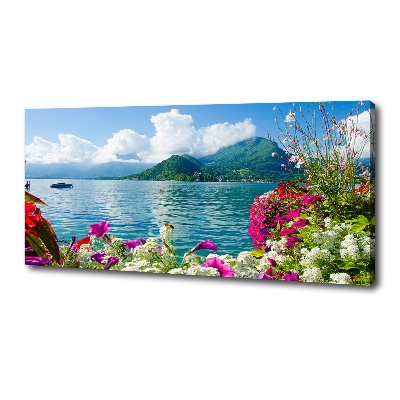 Quadro su tela Fiori in riva al lago