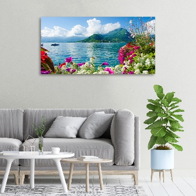 Quadro su tela Fiori in riva al lago