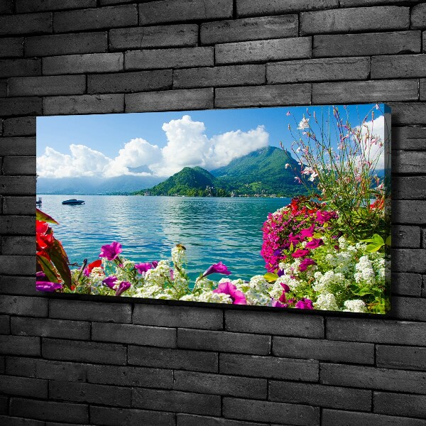 Quadro su tela Fiori in riva al lago