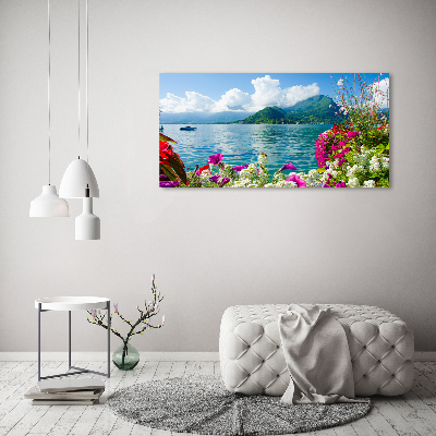 Quadro su tela Fiori in riva al lago