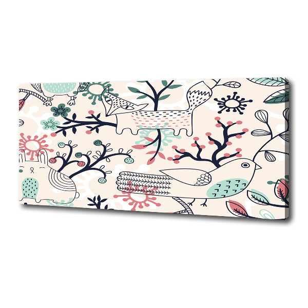 Quadro stampa su tela Animali e fiori