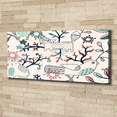 Quadro stampa su tela Animali e fiori