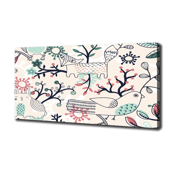 Quadro stampa su tela Animali e fiori