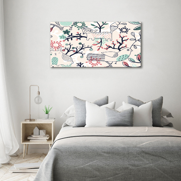 Quadro stampa su tela Animali e fiori