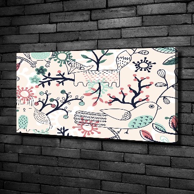 Quadro stampa su tela Animali e fiori