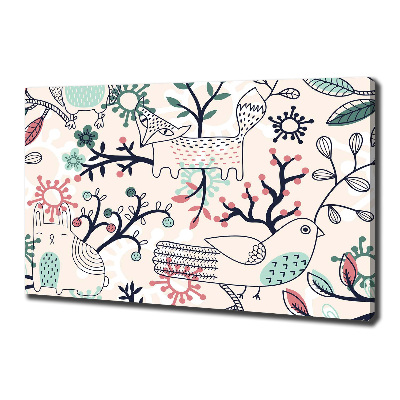 Quadro stampa su tela Animali e fiori